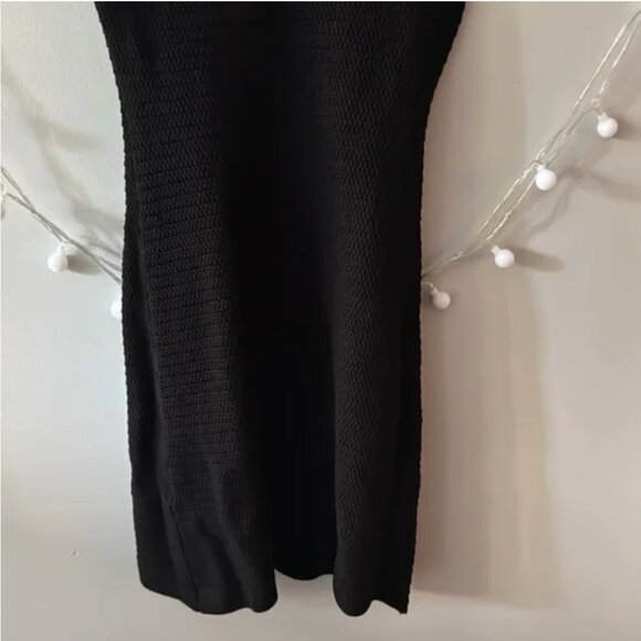 Elegant Pointelle Black mini  crochet Sleeveless Dress - Picture 6 of 13
